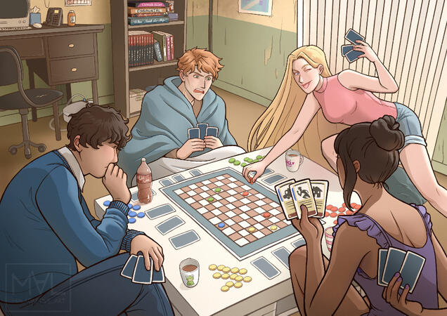 Four Character Full Cody cell Shading with Background